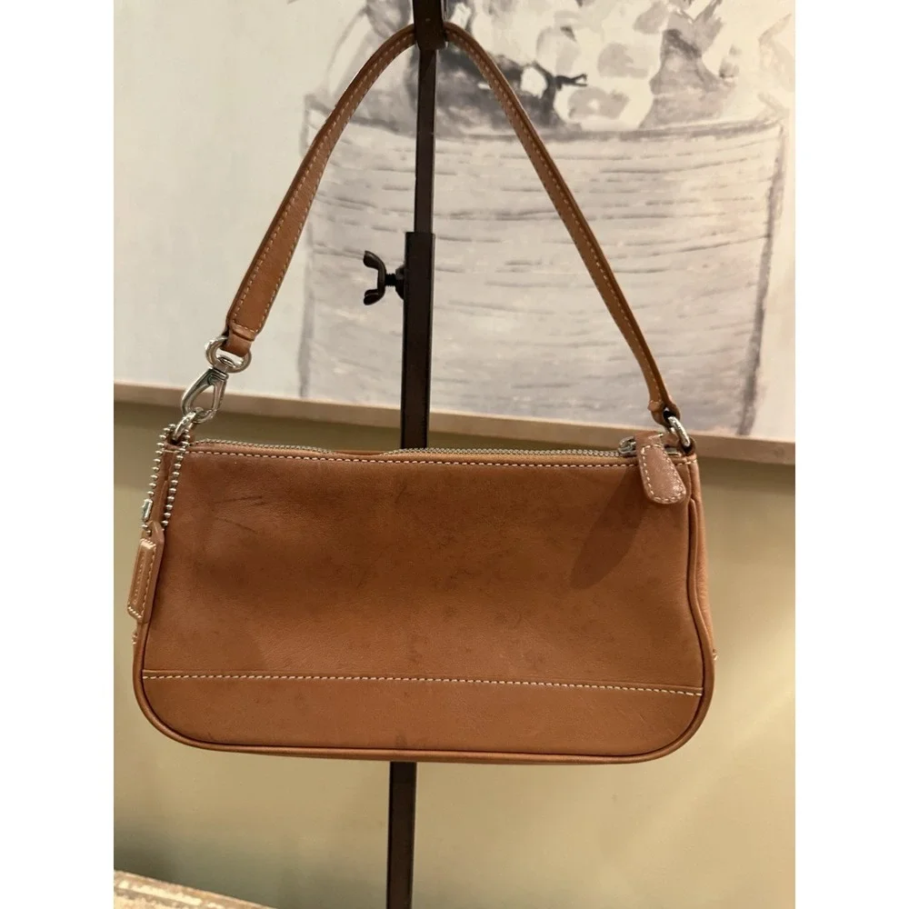 Vintage Coach Demi Hampton Leather Wear Bag Saddle Leather 7785 Shoulder Brown - Picture 4 of 16